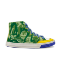 巴西世界杯军绿色潮流鞋高帮涂鸦 轻效滑板鞋 中性